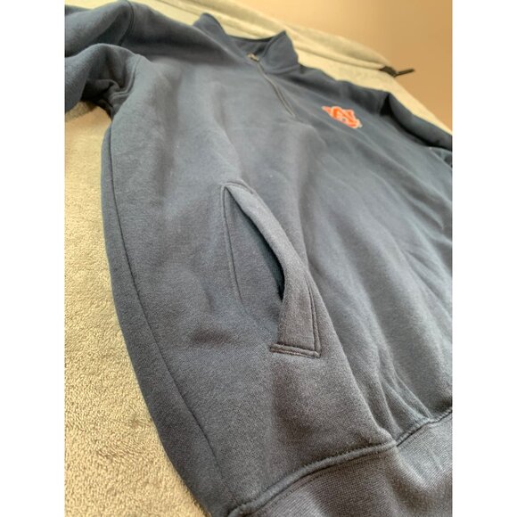 Champion Auburn Tigers Half-Zip Pullover Sweatshirt L Cotton & Polyester Navy Bl - Picture 11 of 14